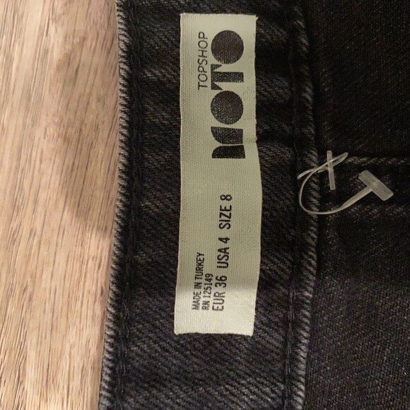 TOPSHOP Moto Black Button front mini skirt 4 - Picture 4 of 5